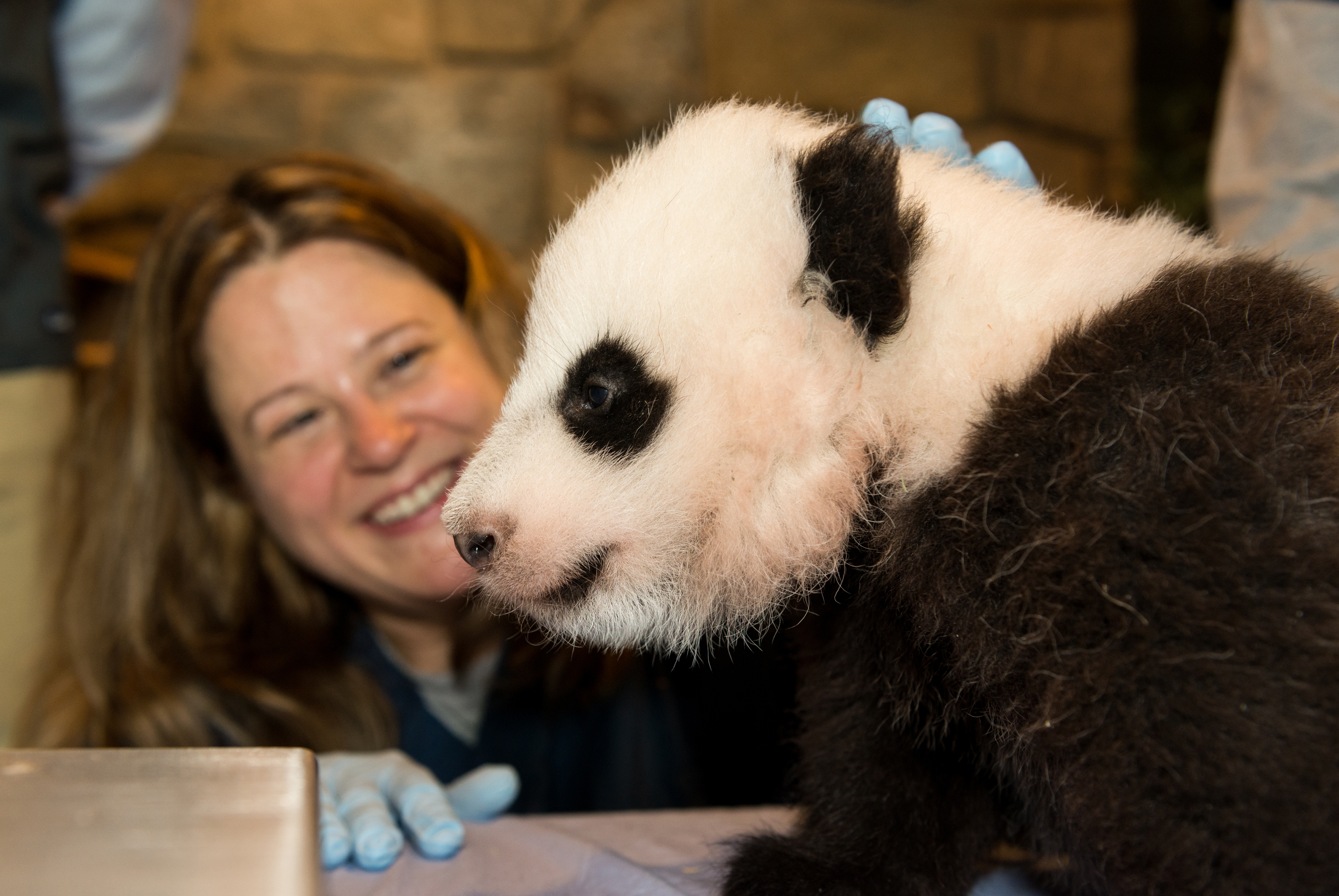 Keeper Nicole MacCorkle and Bao Bao.