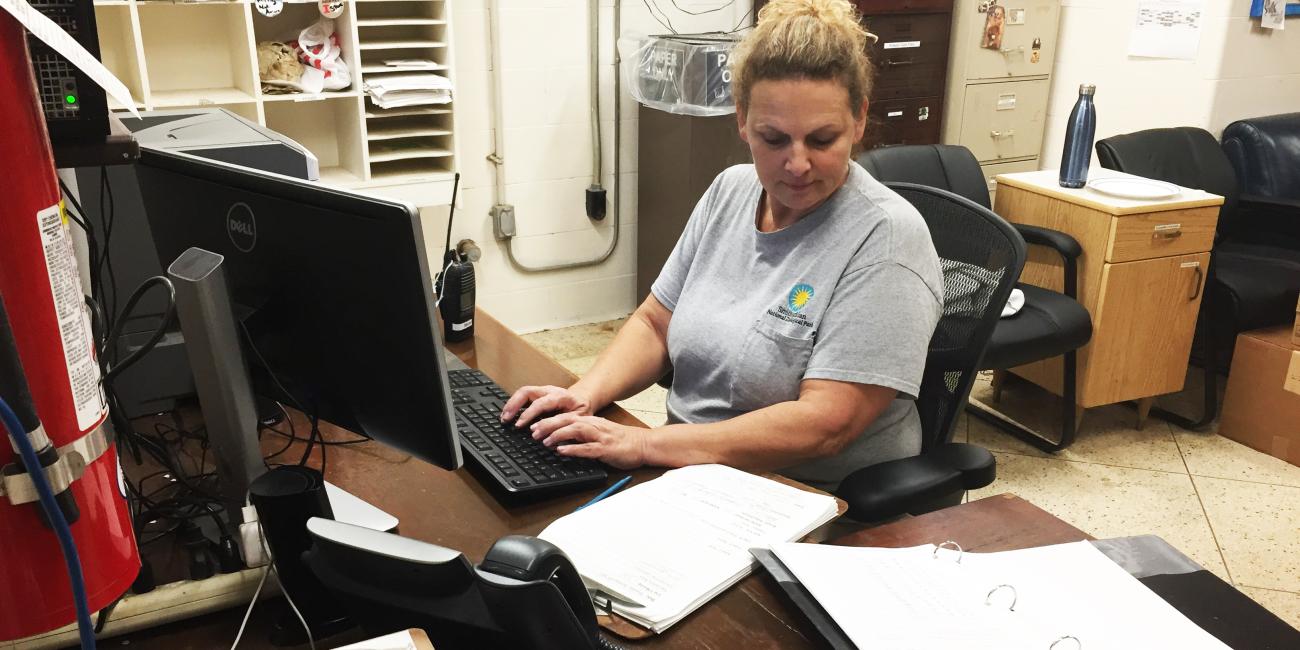 Keepers prepare reports at the end of the day.