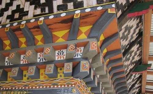 Traditional Bhutanese roof detail. Photo courtesy of Joe Kolowski