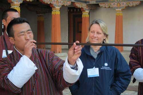 Practicing with the blowpipe. Photo courtesy of Joe Kolowski.