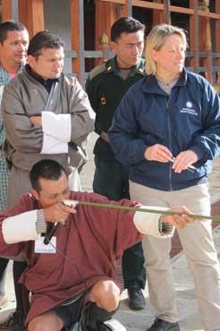 Loading the syringe and practicing with the blowpipe.  Photos courtesy of Joe Kolowski.