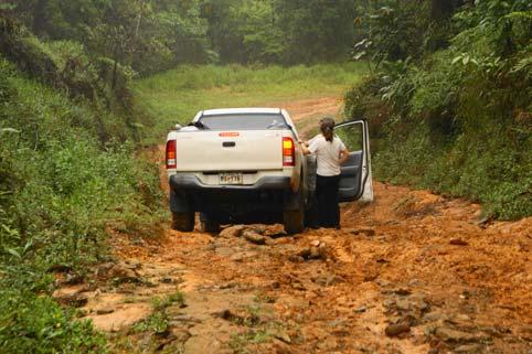 truck on a very rutted road