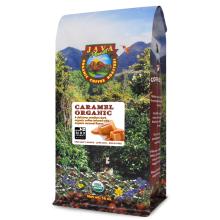 a coffee bag with an image of a rainforest and mountains