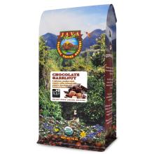 a coffee bag with an image of a rainforest and mountains