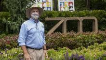 Director Steve Monfort welcomes visitors at the Zoo's July 24 reopening. 