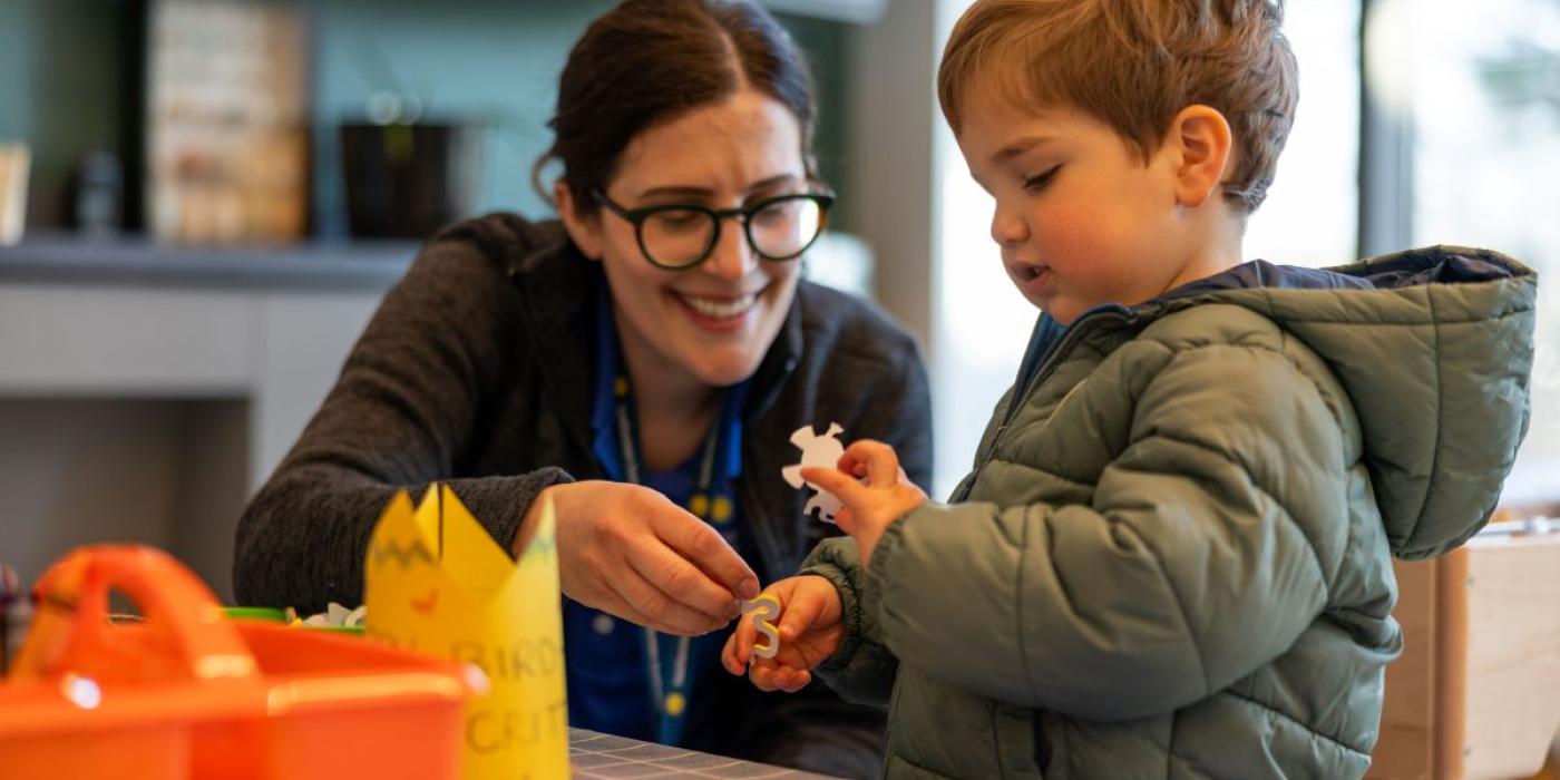 Photo of a child engaging in an educational activity