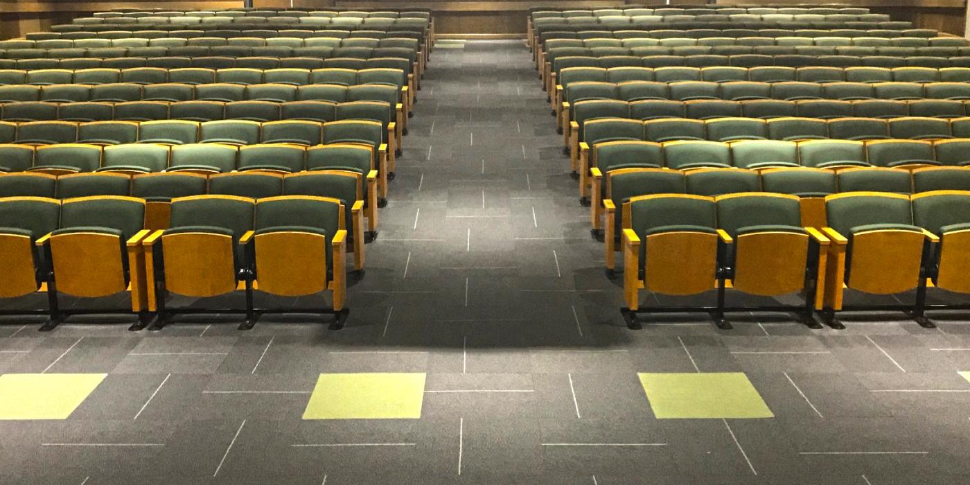 A view of auditorium seats at the Smithsonian's National Zoo's Visitor Center Auditorium