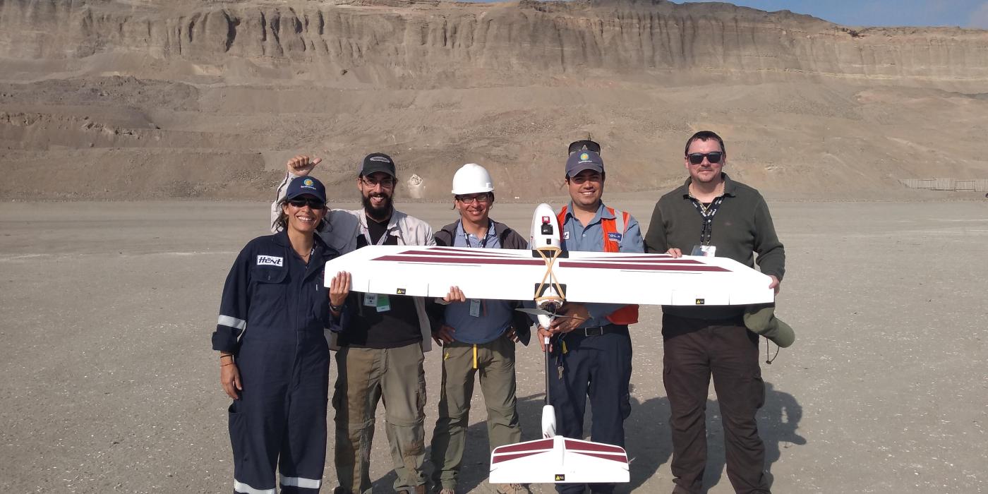 Center for Conservation and Sustainability team with a drone in Peru