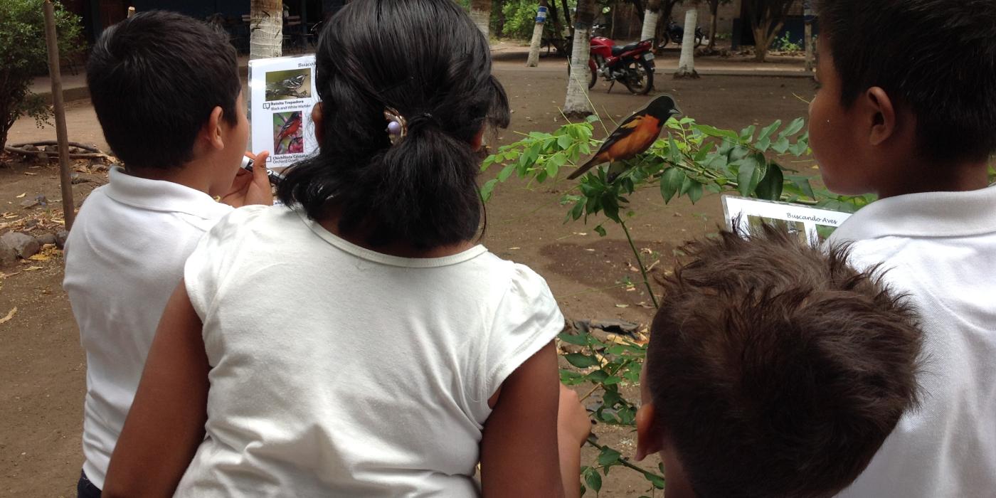 Students participate in a scavenger hunt.