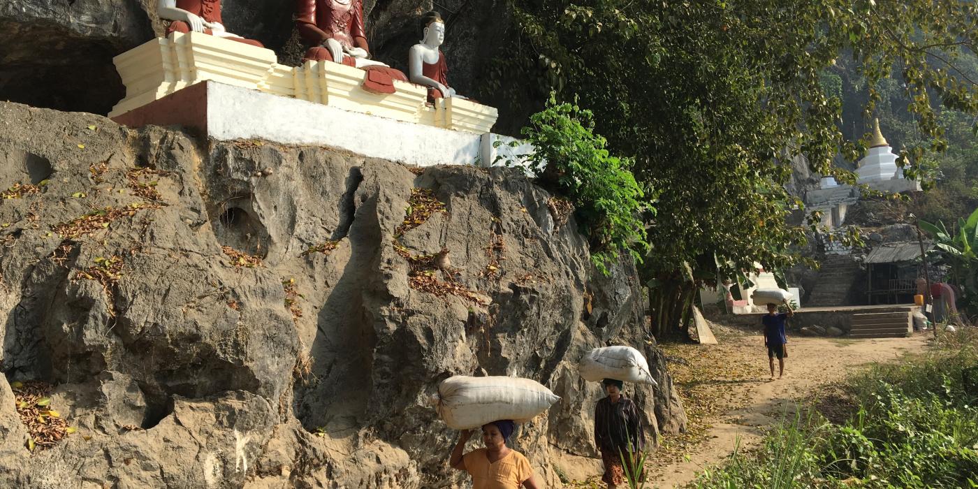 Local Merchants Carrying Bat Guano